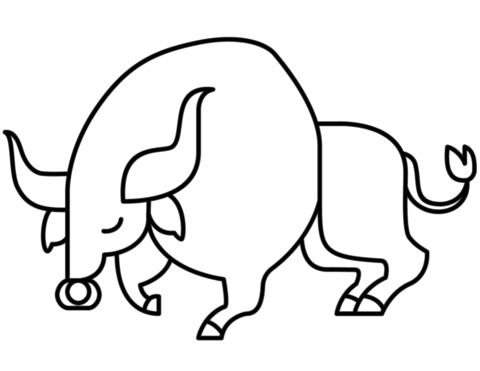 Cartoon Bull Coloring Page